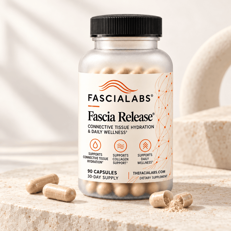 Fascia Release bottle and capsules
